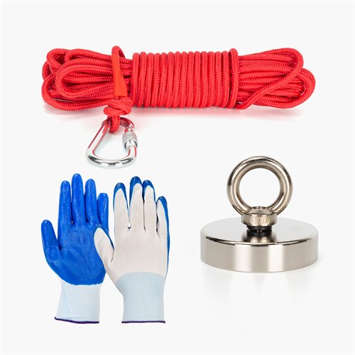 Stanlord Fishing Salvage Magnet 120kg with anti-slip gloves and 10m rope